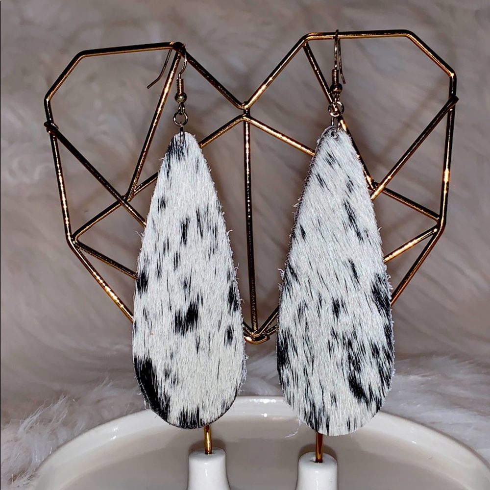 Cowhide earrings